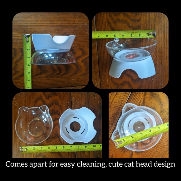 5/$25 cat face shaped elevated Pet bowl, brand new comes apart for easy cleaning - Picture 7 of 9